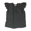 Black Solid Short Sleeve Blouse