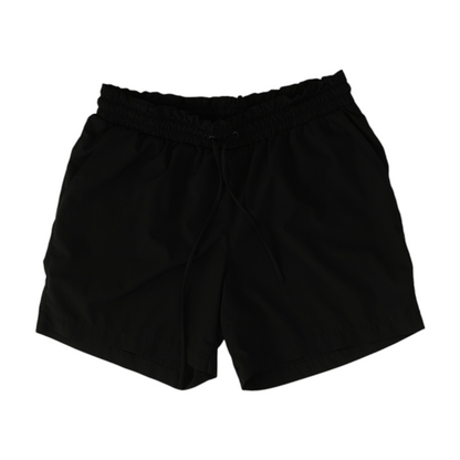 Black Solid Active Shorts