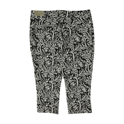 Black Floral Chino Capris