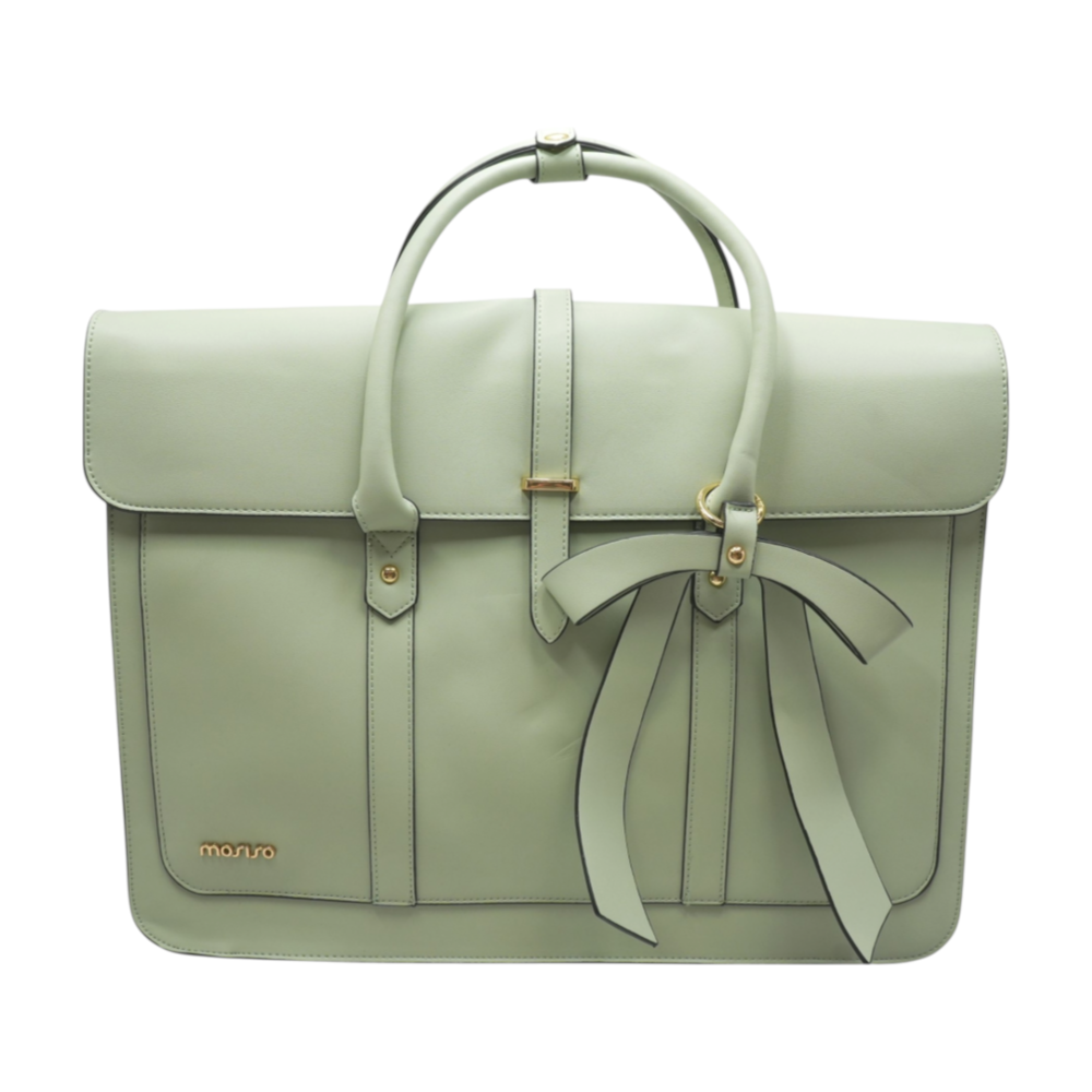 Green Bowknot Convertible Laptop Bag Briefcase