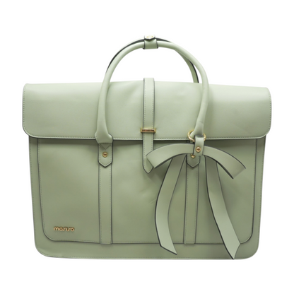 Green Bowknot Convertible Laptop Bag Briefcase
