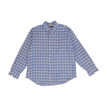 Blue Plaid Long Sleeve Button Down