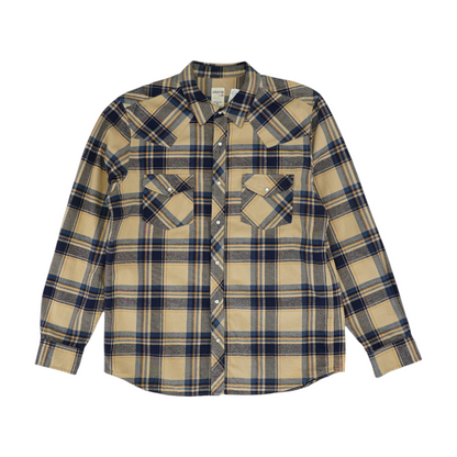 Tan Plaid Flannel Button Down
