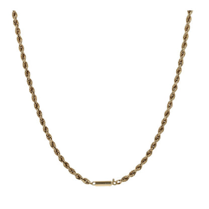 14K Gold Rope Chain With Tube Clasp Necklace