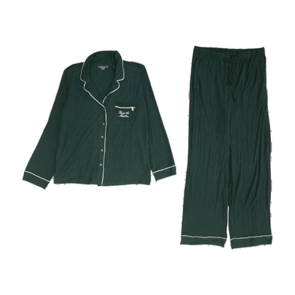 Green Solid Pajama Set