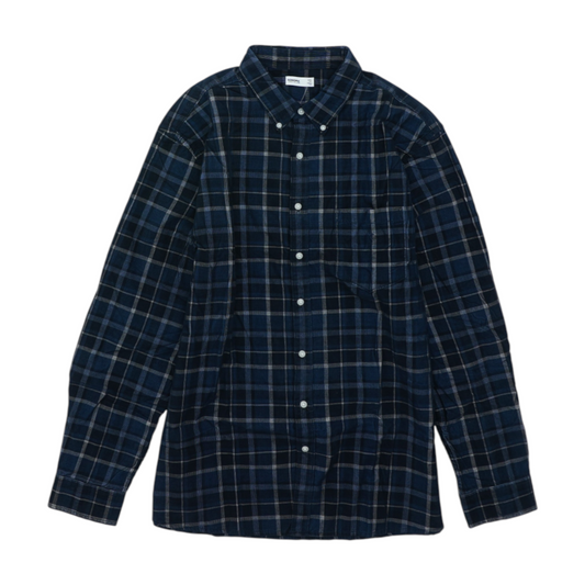 Navy Solid Flannel Button Down