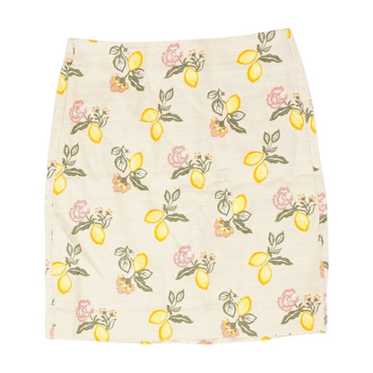 Beige Fruit Midi Skirt