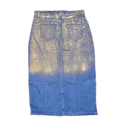 Blue Print Midi Skirt