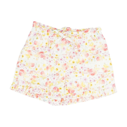 Beige Floral Shorts