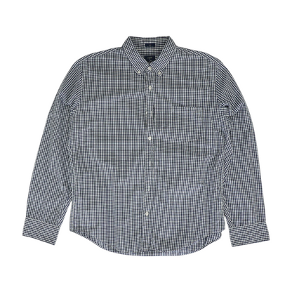 Navy Check Long Sleeve Button Down