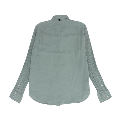 Brown Solid Long Sleeve Button Down