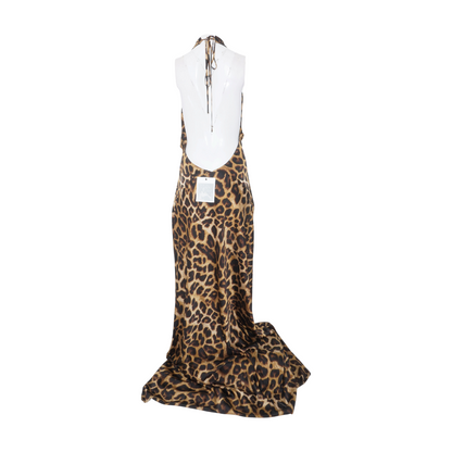 Brown Animal Print Maxi Dress
