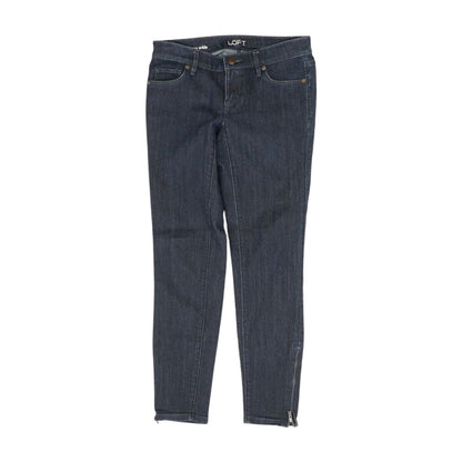 Blue Solid Skinny Leg Jeans