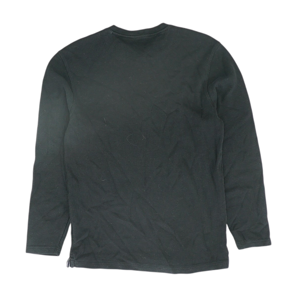 Black Solid Henley T-Shirt