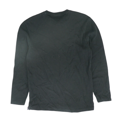 Black Solid Henley T-Shirt