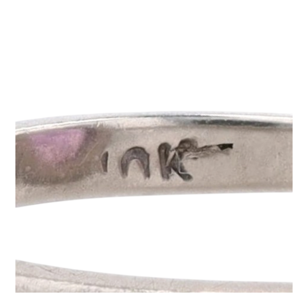 10K White Gold Pink Stone Fashion Ring