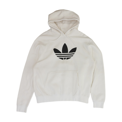 White Solid Hoodie Pullover