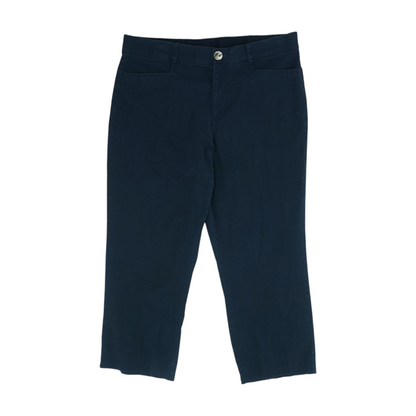 Black Solid Chino Capris