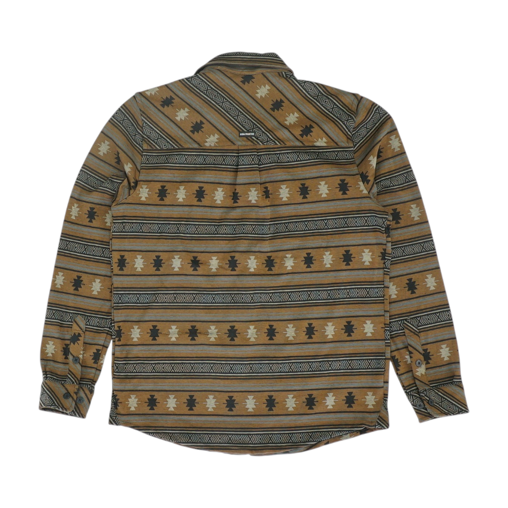 Brown Print Flannel Button Down
