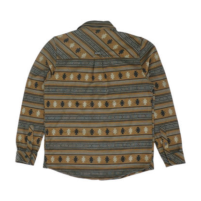 Brown Print Flannel Button Down