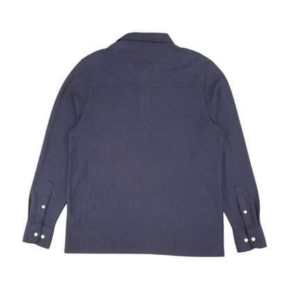 Navy Solid Long Sleeve Polo