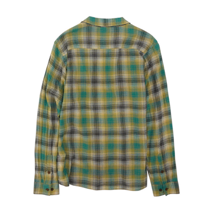 Green Plaid Long Sleeve Button Down
