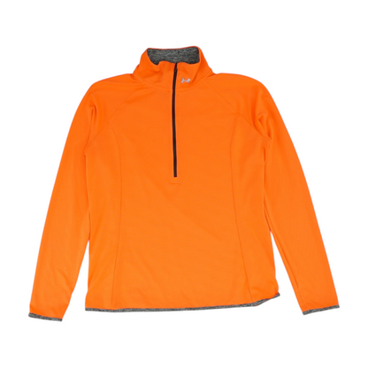 Neon Orange Solid 1/4 Zip Pullover