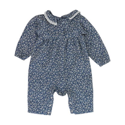 Blue Floral Long Sleeve One-Piece