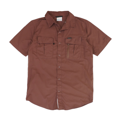 Burgundy Solid Outdoor Button Down