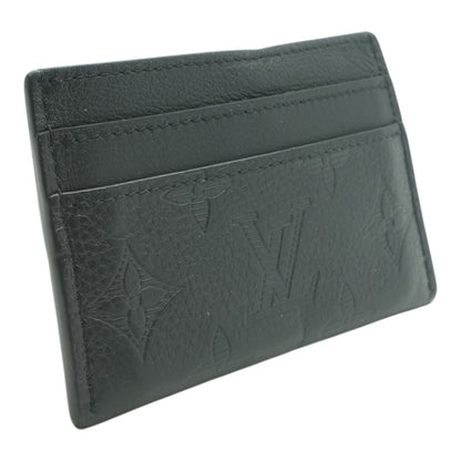 Black Monogram Shadow Leather Double Card Holder