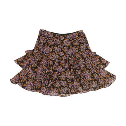 Purple Floral Mini Skirt