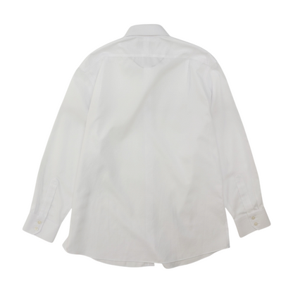 White Solid Long Sleeve Button Down