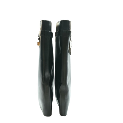 Black Shark Lock Knee High Boots