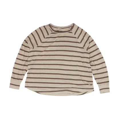 Beige Striped Pullover Sweater