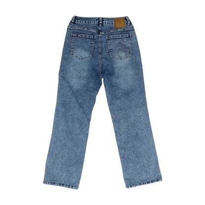 Blue High Rise Straight Leg Jeans