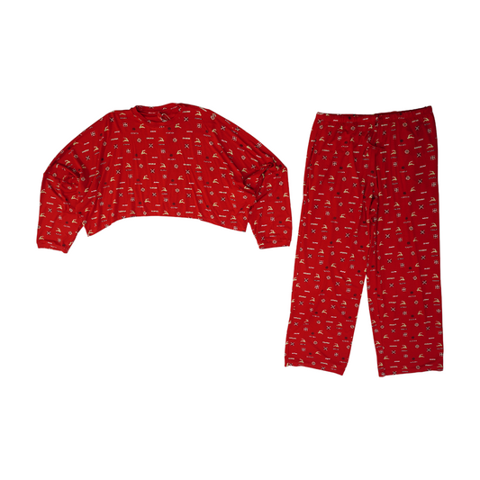 Red Graphic Pajama Set