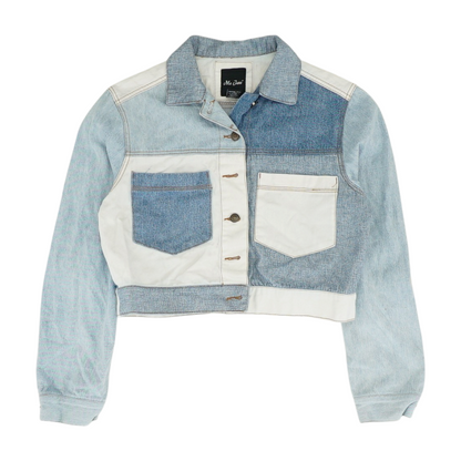 Blue Color Block Denim Jacket