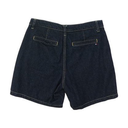 Blue Solid Denim Shorts