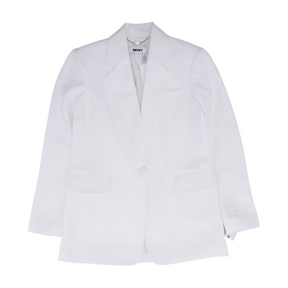 White Solid Blazer
