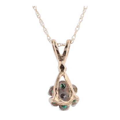 10K Yellow Gold Diamond Pendant Necklace