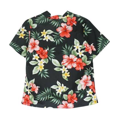 Black Floral Button Down