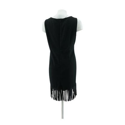 Black Solid Midi Dress