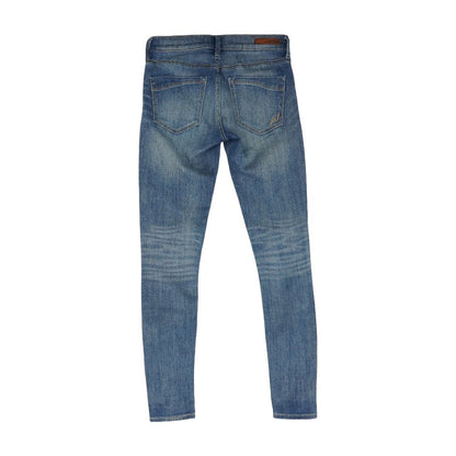 Blue Solid High Rise Skinny Leg Jeans