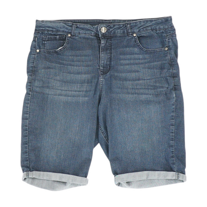 Navy Plus Solid Denim Shorts