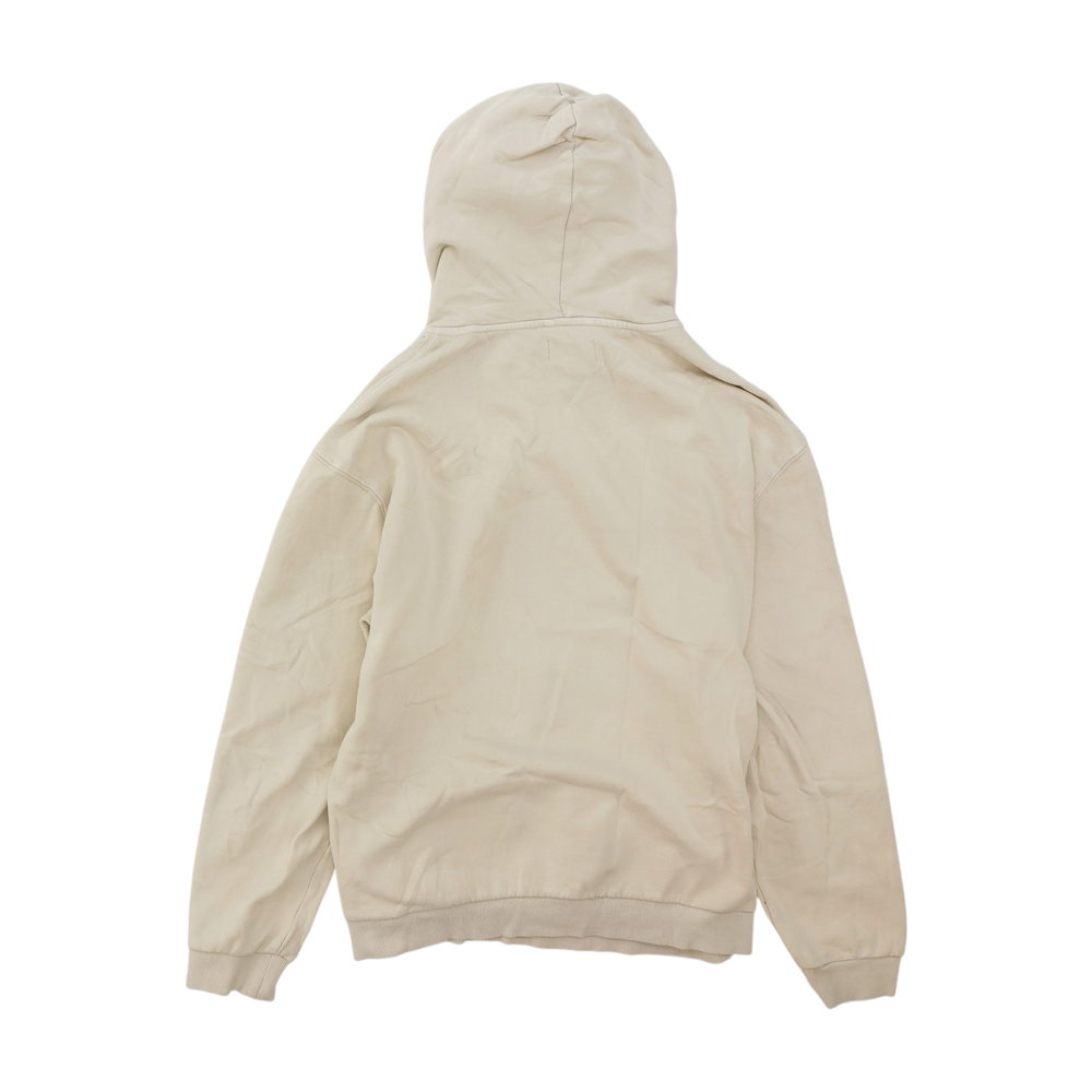 Beige Solid Hoodie Pullover