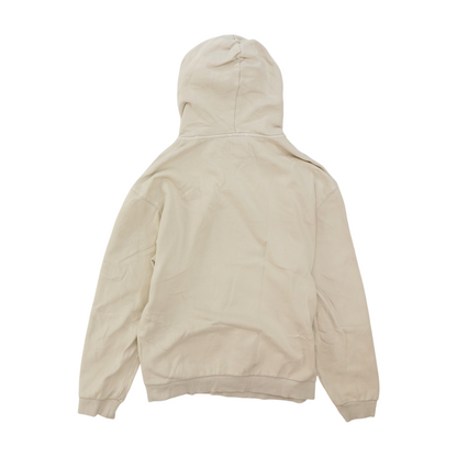 Beige Solid Hoodie Pullover