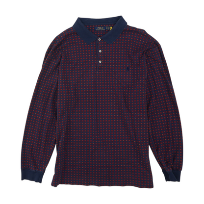 Blue Tall Print Short Sleeve Polo