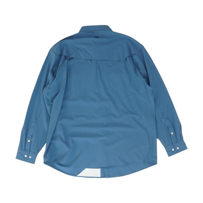 Blue Solid Outdoor Button Down