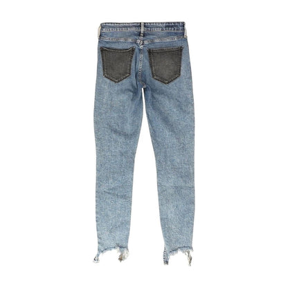 Blue Solid Skinny Leg Jeans