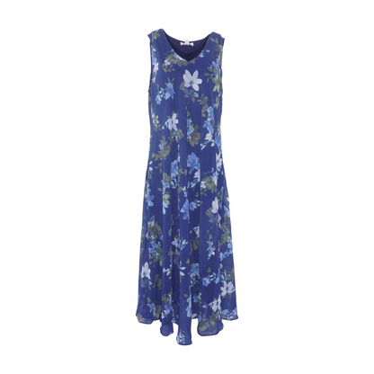 Natural Titanium Petite Floral Midi Dress